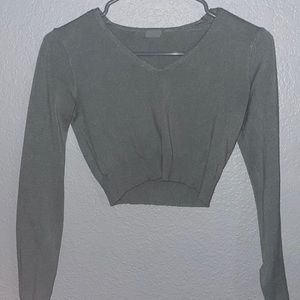 Light green long sleeve crop top